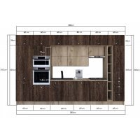 Bucatarie ZONE B COMBI 380 FRONT PAL K002 / decor 7648